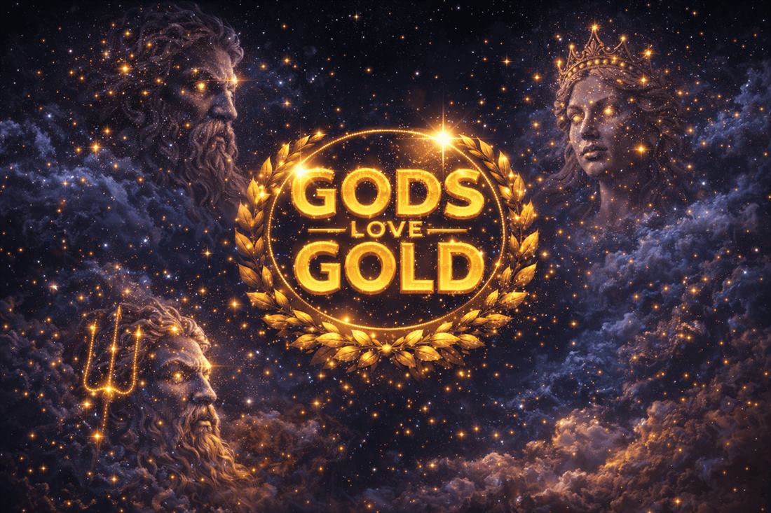 Cuadrícula de 5 por 3 de Gods Love Gold con monedas doradas bloqueadas en varias casillas